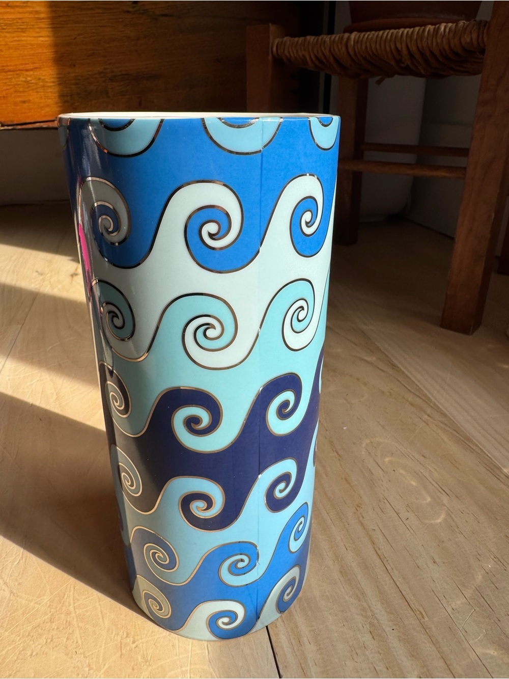 Jonathon Adler Carnaby Waves Vase Blue
